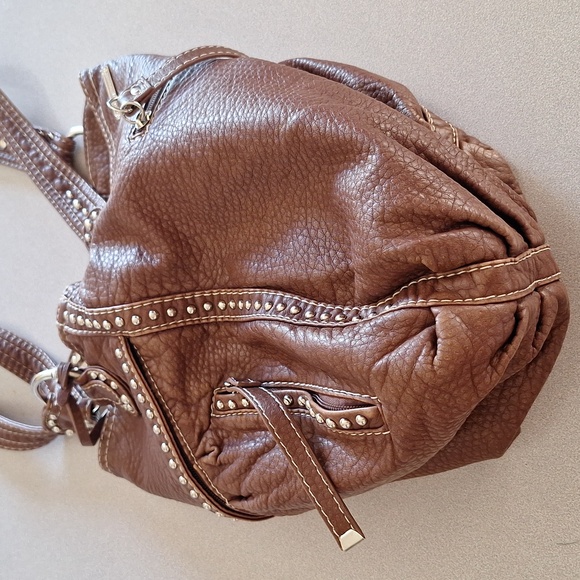 Red by Marc Ecko Soft Pebbled Vegan Leather Hobo Slouch Bag - Picture 13 of 17